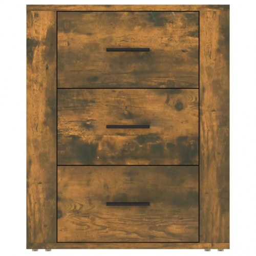 Sengebord med 3 skuffer 50 × 36 × 60 cm - røget egetræsfarve