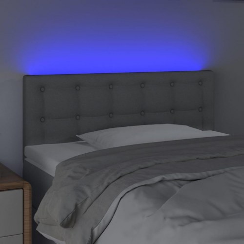 Sengegavl med LED-lys 90 x 5 x 78/88 cm - lysegrå
