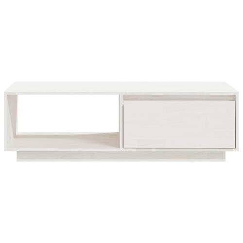Sofabord 110x50x33,5 cm massivt fyrretræ hvid
