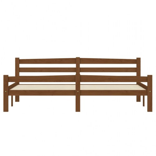 Sengeramme uden madras massivt fyrretræ 180x200 cm honningbrun