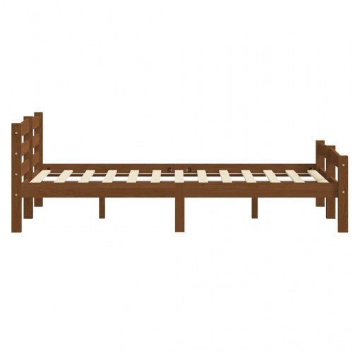 Sengeramme uden madras massivt fyrretræ 180x200 cm honningbrun