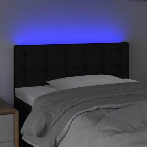 Sengegavl med LED-lys 90 x 5 x 78/88 cm - sort