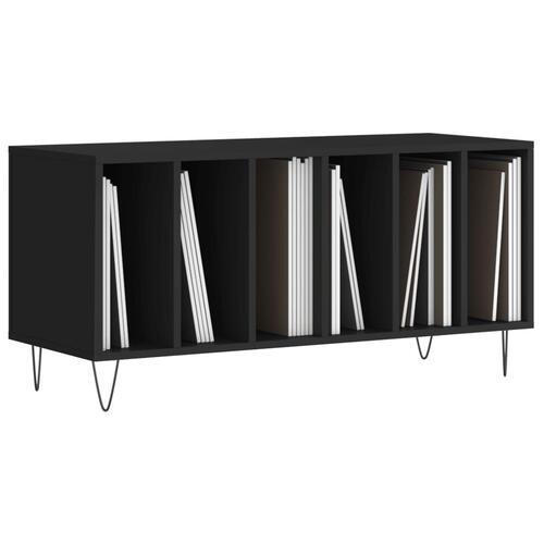 Vinylskab 100x38x48 cm konstrueret træ sort