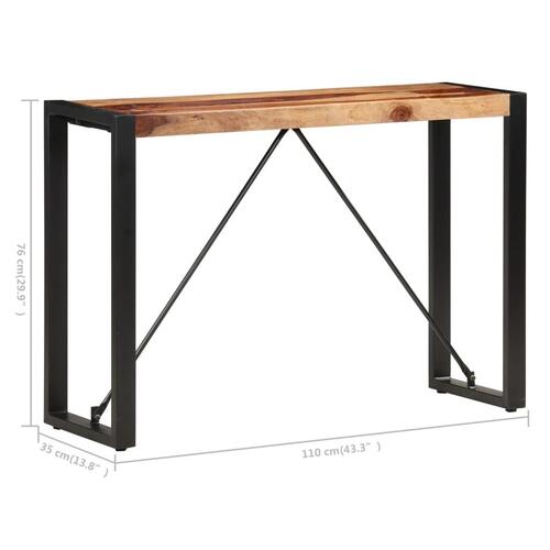Konsolbord 110x35x76 cm massivt sheeshamtræ