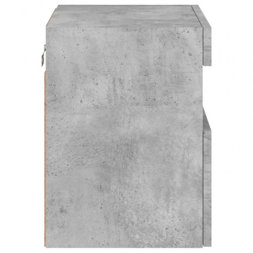 Væghængt tv-bord med LED-lys 40x30x40 cm betongrå