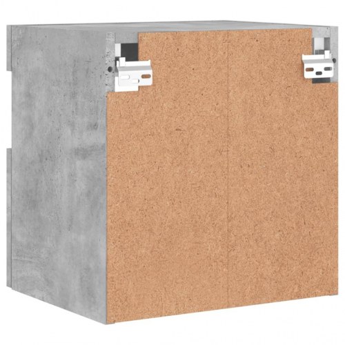 Væghængt tv-bord med LED-lys 40x30x40 cm betongrå