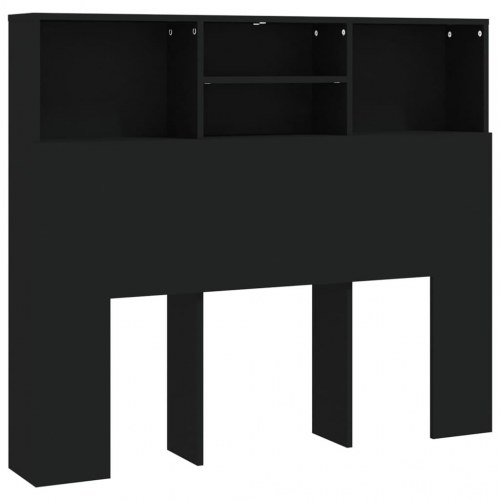 Sengegavl med opbevaring 120 x 19 x 103,5 cm - sort