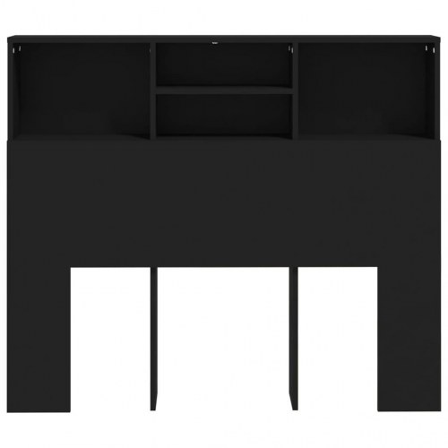Sengegavl med opbevaring 120 x 19 x 103,5 cm - sort