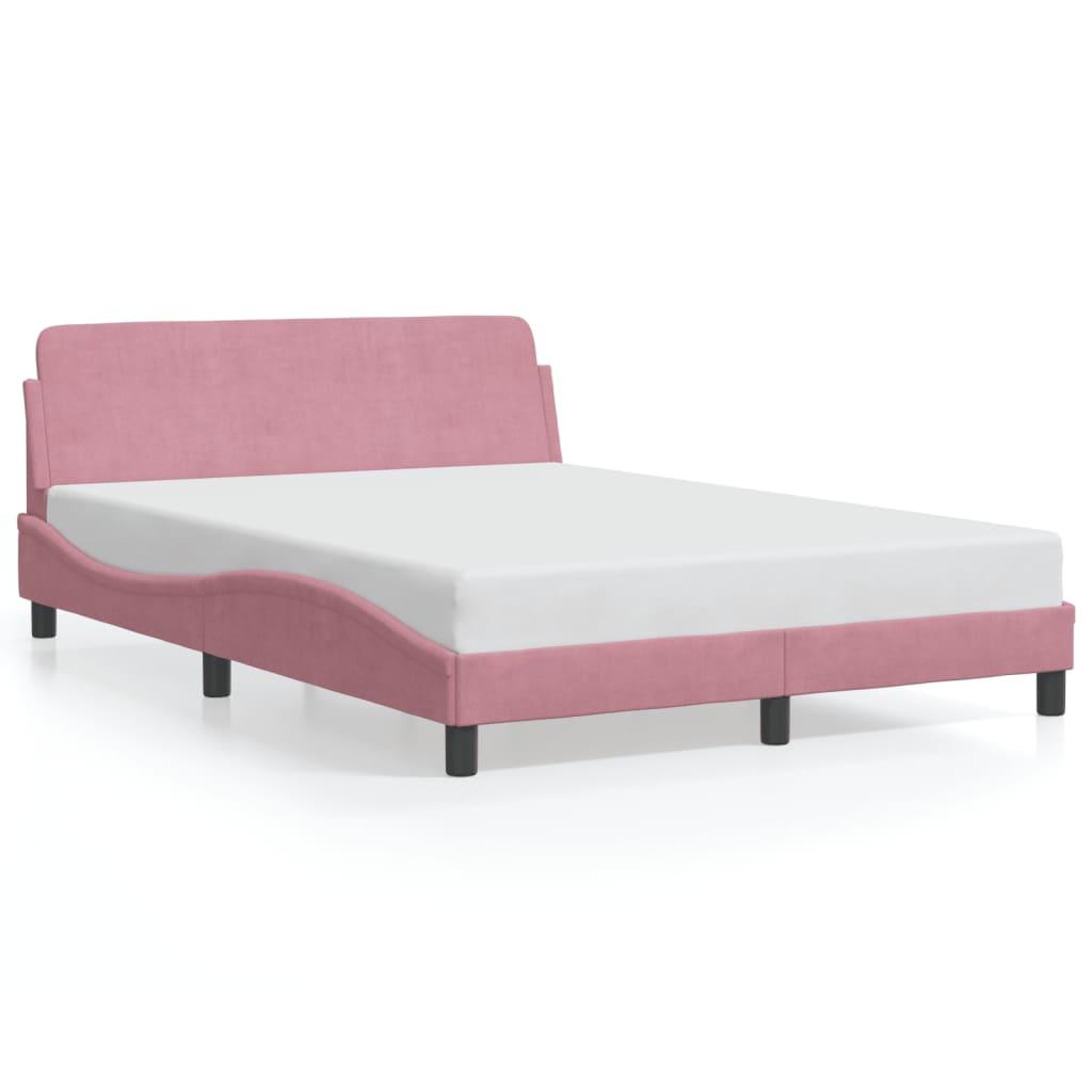 Sengeramme Med Sengegavl 120x200 Cm Fløjl Pink