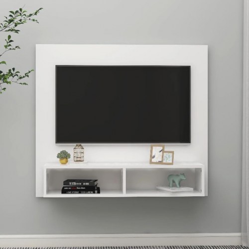 Tv-bord 102x23,5x90 cm konstrueret træ hvid
