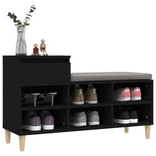 Skoreol 102x36x60 cm konstrueret træ sort