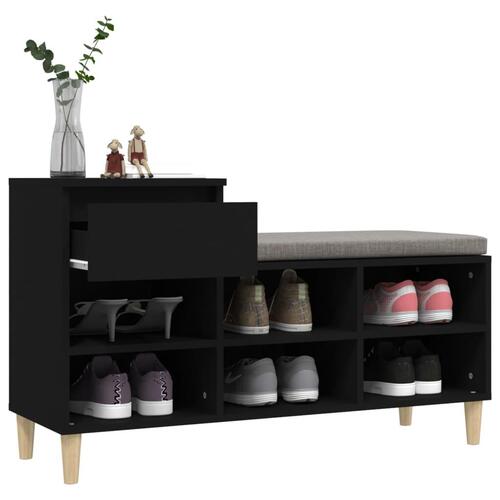 Skoreol 102x36x60 cm konstrueret træ sort