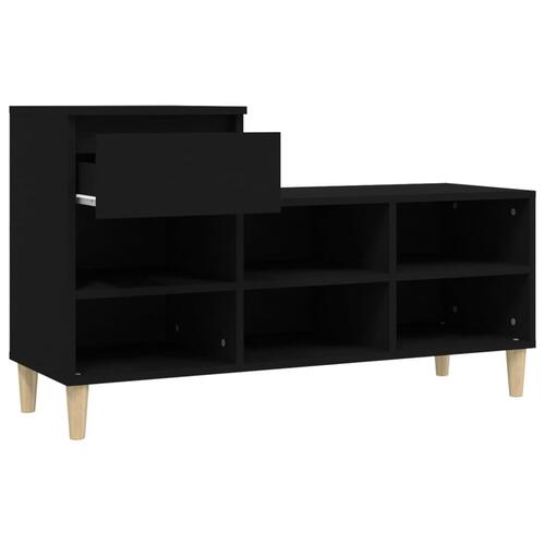 Skoreol 102x36x60 cm konstrueret træ sort