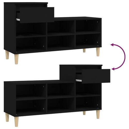 Skoreol 102x36x60 cm konstrueret træ sort