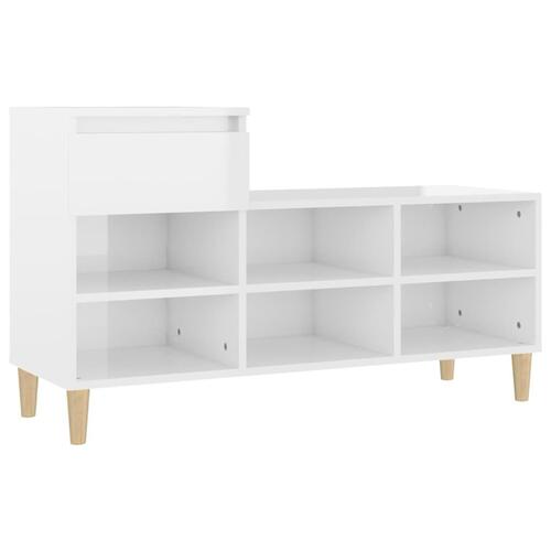 Skoreol 102x36x60 cm konstrueret træ hvid højglans