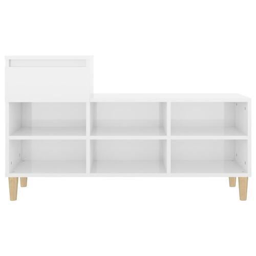 Skoreol 102x36x60 cm konstrueret træ hvid højglans
