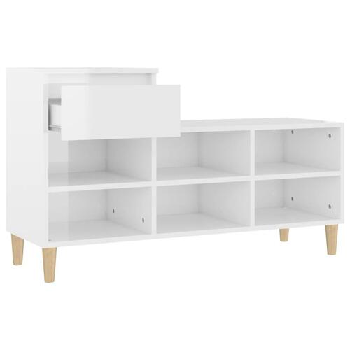 Skoreol 102x36x60 cm konstrueret træ hvid højglans