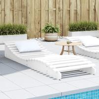 Liggestol 205x70x31,5 cm massivt fyrretræ hvid