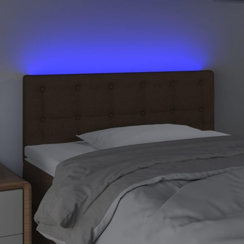 Sengegavl med LED-lys 100 x 5 x 78/88 cm - mørkebrun