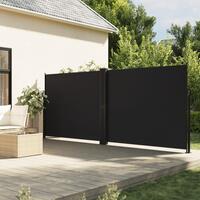 Sammenrullelig sidemarkise 180x1000 cm sort