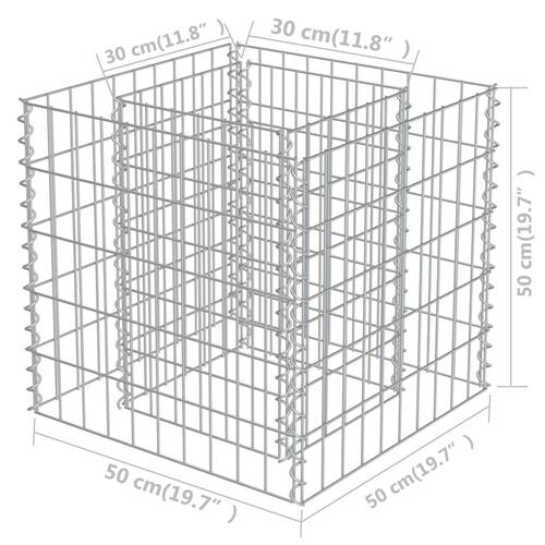 Gabion-højbed 50x50x50 cm galvaniseret stål