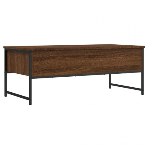 Sofabord med 2 skuffer - konstrueret træ, brun egetræsfarve, 101×49×39,5 cm
