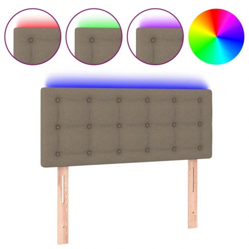 Sengegavl med LED-lys 100 x 5 x 78/88 cm - gråbrun