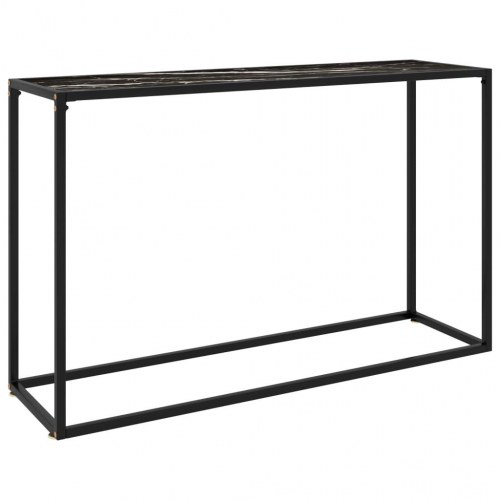 Konsolbord 120×35×75 cm i sort - hærdet glas og stål