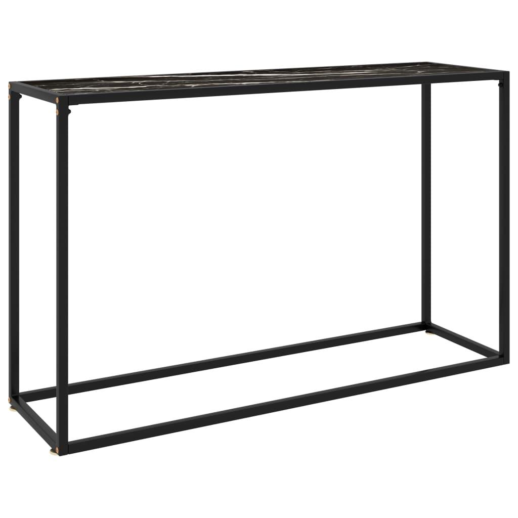 Konsolbord Hærdet Glas Sort Sort Og Hvid - Uden fødder / 120 x 35 x 75 cm