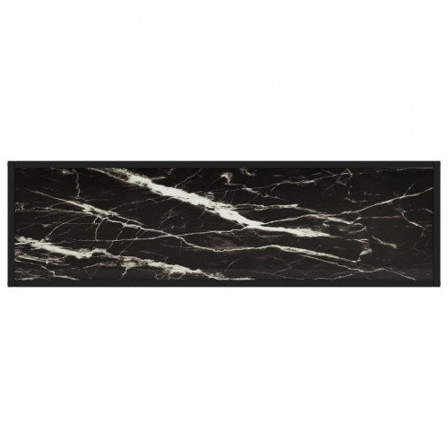 Konsolbord 120×35×75 cm i sort - hærdet glas og stål