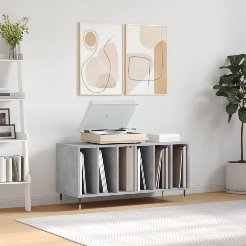 Vinylskab 100×38×48 cm i konstrueret træ - betongrå