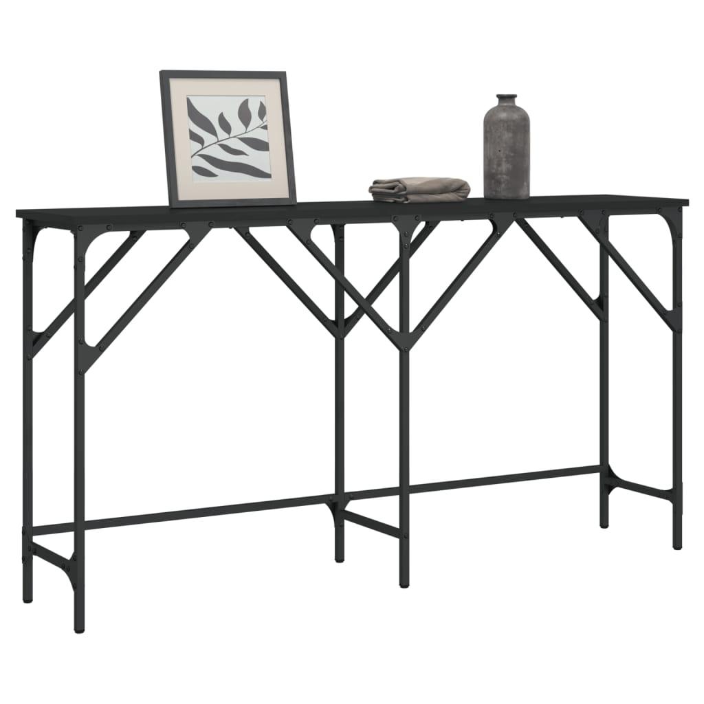 Konsolbord 140x29x75 Cm Konstrueret Træ Sort