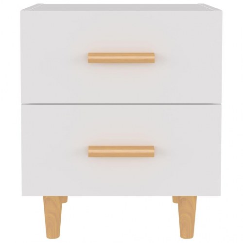 Sengeborde 2 stk. - hvid, 40 × 35 × 47,5 cm med 2 skuffer