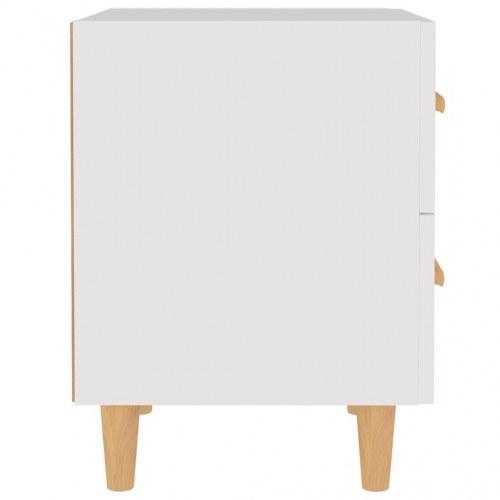 Sengeborde 2 stk. - hvid, 40 × 35 × 47,5 cm med 2 skuffer