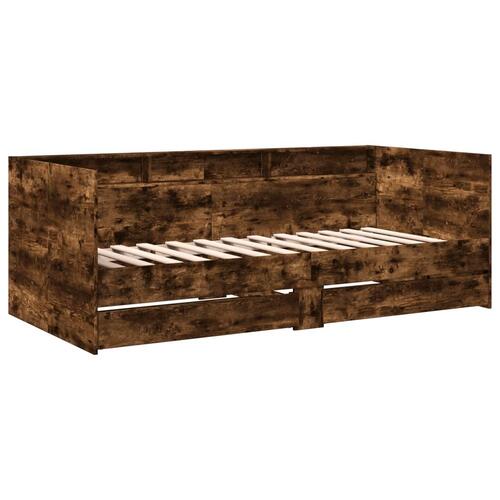 Daybed med skuffer uden madras 75x190 cm røget eg