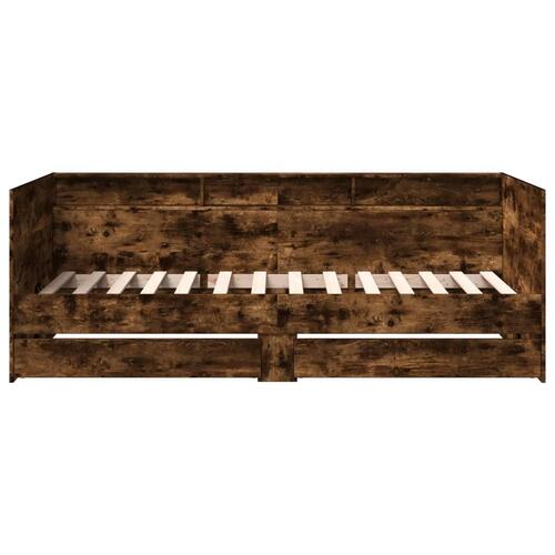 Daybed med skuffer uden madras 75x190 cm røget eg