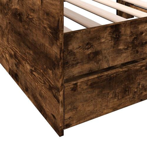 Daybed med skuffer uden madras 75x190 cm røget eg