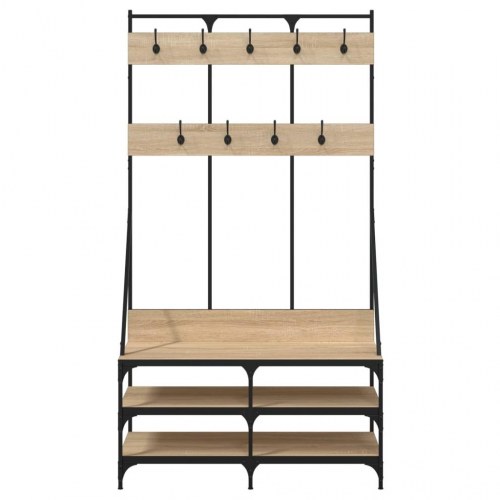 Tøjstativ med skoopbevaring 100x40x184 cm sonoma-eg