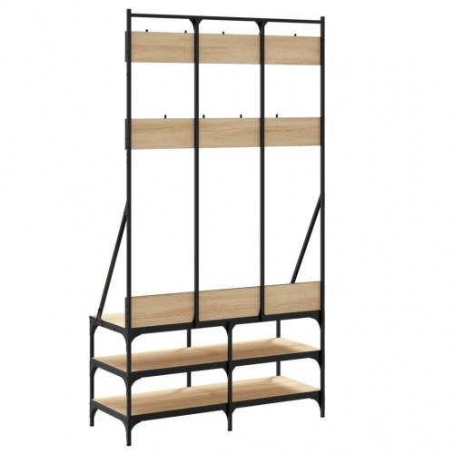Tøjstativ med skoopbevaring 100x40x184 cm sonoma-eg