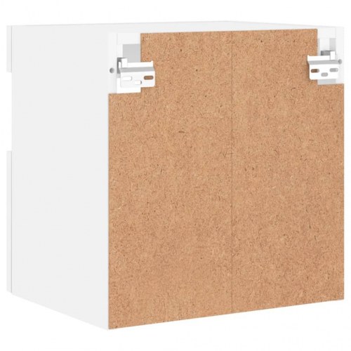 Væghængt tv-bord med LED-lys 40×30×40 cm - hvid