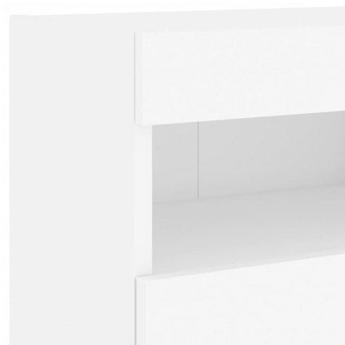 Væghængt tv-bord med LED-lys 40×30×40 cm - hvid