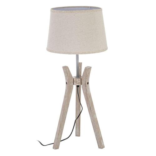 Bordlampe Hvid Hør Træ 60 W 220 V 240 V 220-240 V 30 x 30 x 69 cm
