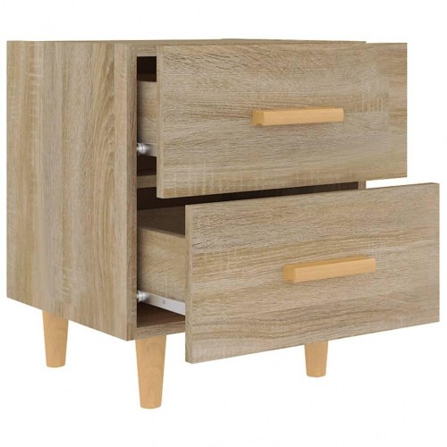 Sengeborde i sonoma-eg 40×35×47,5 cm - 2 stk. med skuffer