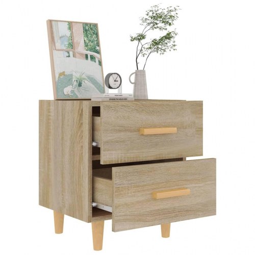 Sengeborde i sonoma-eg 40×35×47,5 cm - 2 stk. med skuffer