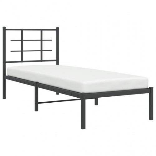 Sengeramme med sengegavl 80x200 cm metal sort