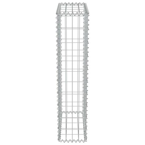 Gabionvæg med dæksler galvaniseret stål 50 x 20 x 100 cm