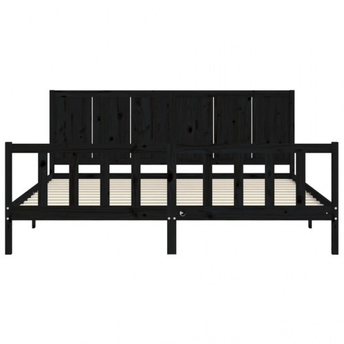 Sengeramme med sengegavl 200 x 200 cm - sort