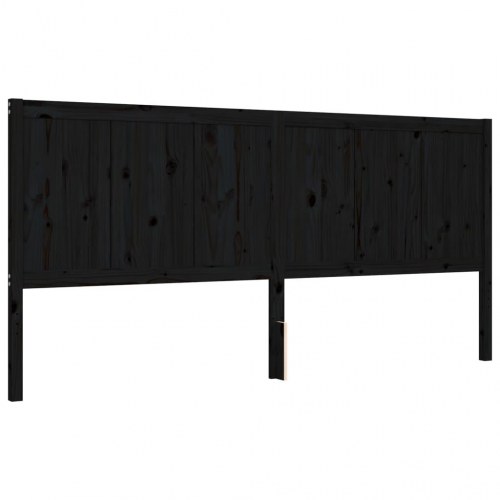 Sengeramme med sengegavl 200 x 200 cm - sort