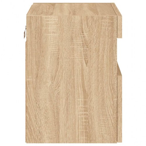 Væghængte tv-borde med LED-lys 2 stk. - 40×30×40 cm, sonoma-eg
