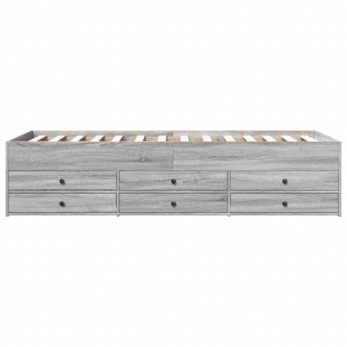Dagseng med 6 skuffer uden madras 75 x 190 cm - grå sonoma-eg